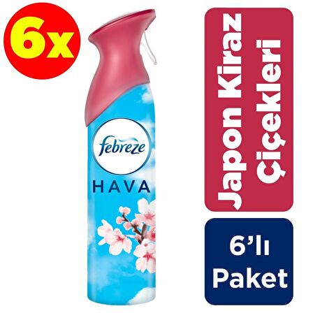 Febreze Hava Ferahlatıcı Sprey Oda Kokusu Japon Kiraz Çiçekleri 300 ml 6'lı Paket